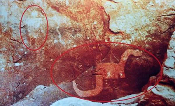 美国洞穴史前岩画中的真是恐龙吗