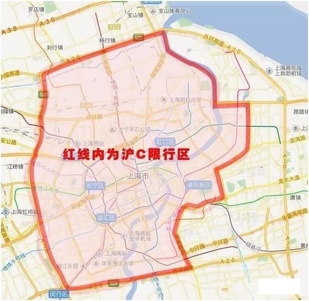 上海市区单行道地图图片